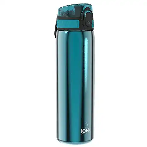 Ion8 Trinkflasche aus Edelstahl, 600 ml, nicht isoliert, auslaufsicher