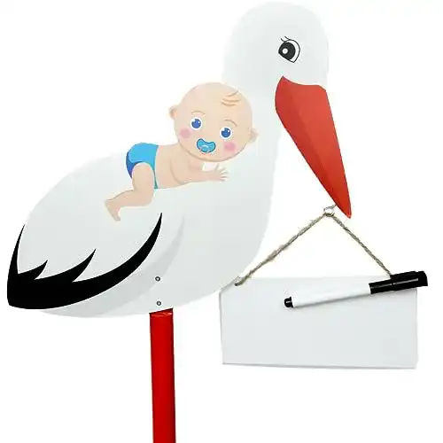 Holzstorch Serra Fe für den Außenbereich zur Geburt eines Babys
