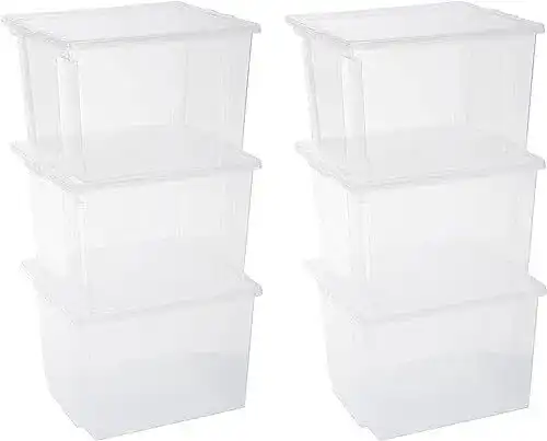 Aufbewahrungsbox Iris Ohyama, 6er-Set, 30 L, mit Deckel