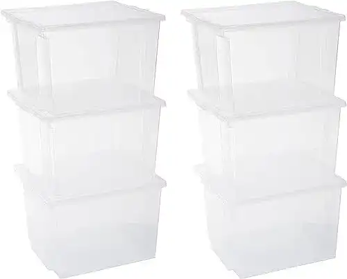 Aufbewahrungsbox Iris Ohyama, 6er-Set, 30 L, mit Deckel