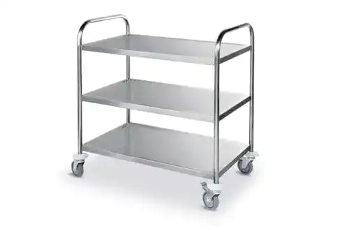 Servierwagen Hendi für Geschirr mit 4 Lenkrollen und 2 Regalböden
