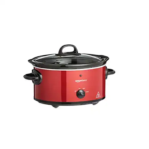 Slow Cooker Amazon Basics Schongarer mit 3 Heizstufen und Warmhaltefunktion