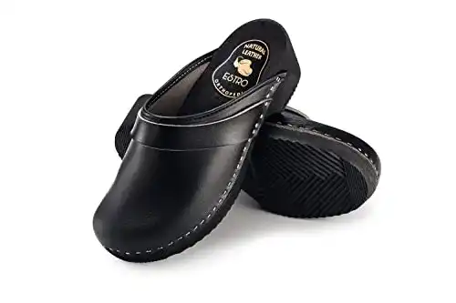 Clogs Estro Damen Holz Leder – Herren Holzschuhe