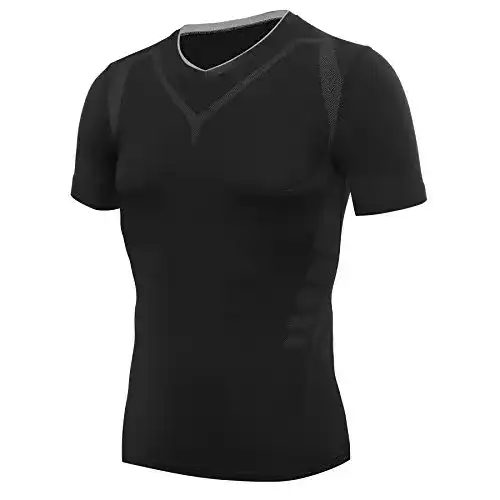 Kompressionsshirt für Herren von AMZSPORT Kurzarm Shapewear