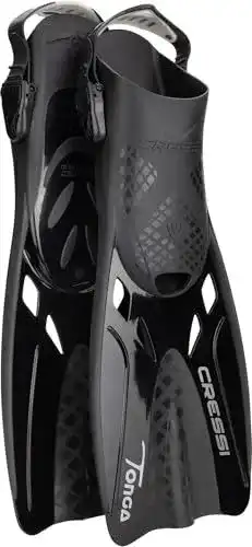 Cressi Tonga Flossen Schwarz L/XL – Leichte Schnorchel- und Schwimmflossen