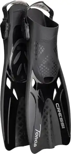 Cressi Tonga Flossen Schwarz L/XL – Leichte Schnorchel- und Schwimmflossen