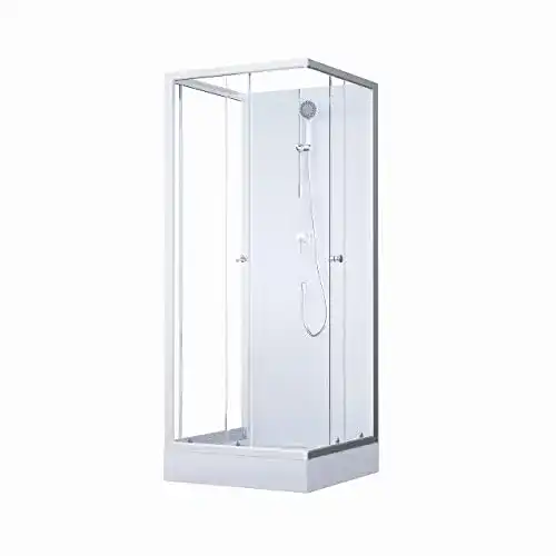 Komplettdusche Marwell White Dream 80 x 80 x 200 cm mit Duschwanne und Armatur