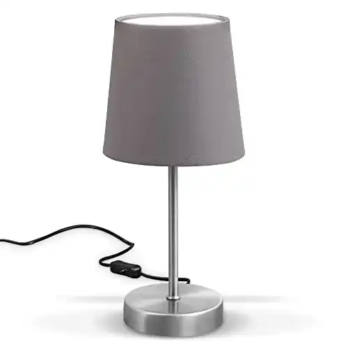 Nachttischlampe B.K.licht mit Kabelschalter und E14 Fassung