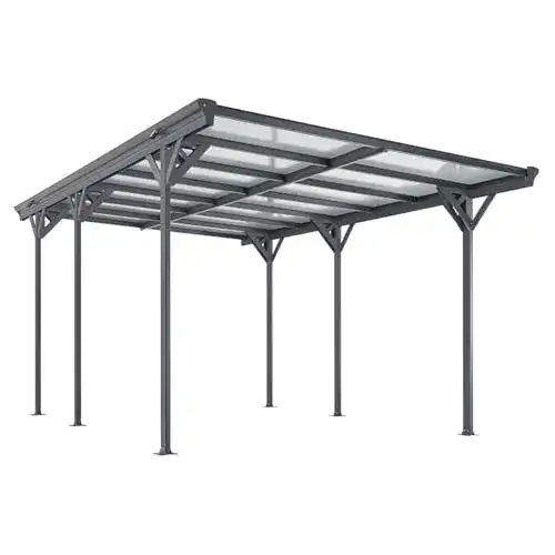 Carport Juskys mit Flachdach 5×3 m aus Aluminium