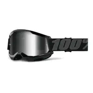 Crossbrille 100% Strata 2 Fahrradbrille in Schwarz mit dunklen Gläsern