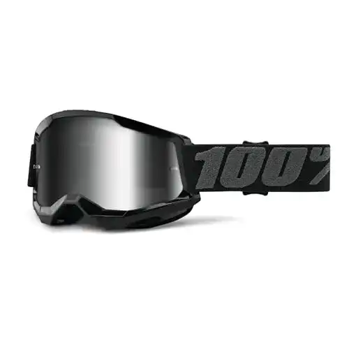 Crossbrille 100% Strata 2 Fahrradbrille in Schwarz mit dunklen Gläsern