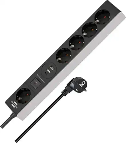 Steckdosenleiste mit USB-C und 5 Steckdosen von Brennenstuhl
