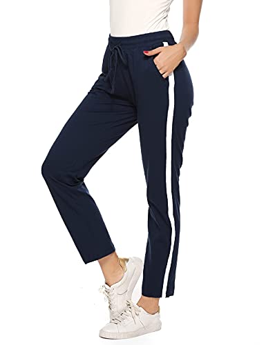 Jogginghose für Damen von Aseniza Sporthose aus Baumwolle, lang, blau