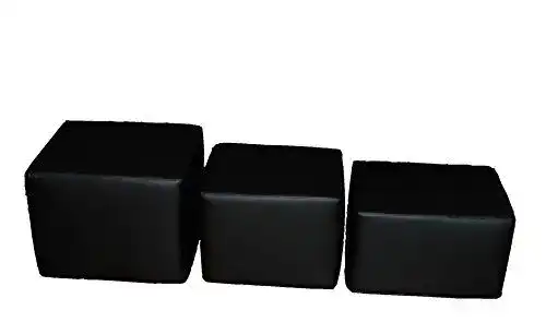 Bandscheibenwürfel aus Kunstleder für Stufenlagerung – Schwarz