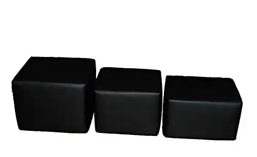 Bandscheibenwürfel aus Kunstleder für Stufenlagerung – Schwarz