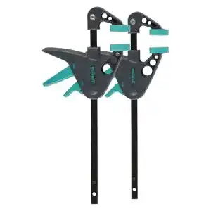 Wolfcraft Mini-Einhandzwingen Set 3455100 – 2 Stück zum Fixieren von Werkstücken