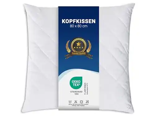 Allergiker-Kopfkissen ZOLLNER 80×80 cm mit 840g Füllgewicht