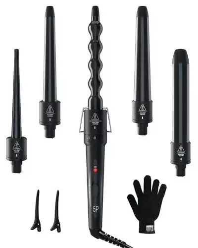 5-in-1 Lockenstab Set von Ohuhu mit verschiedenen Aufsätzen