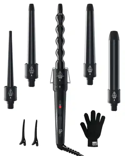 5-in-1 Lockenstab Set von Ohuhu mit verschiedenen Aufsätzen