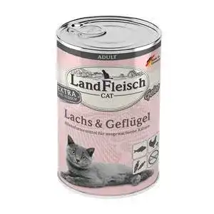 Landfleisch Katzenfutter Cat Adult Gelee mit Lachs und Geflügel 400 g