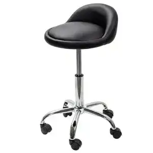 Verstellbarer und drehbarer Hocker mit Kissen in Schwarz