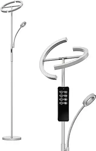 Stehlampe Anten 20W LED mit 7W Leselampe für Büro und Wohnzimmer