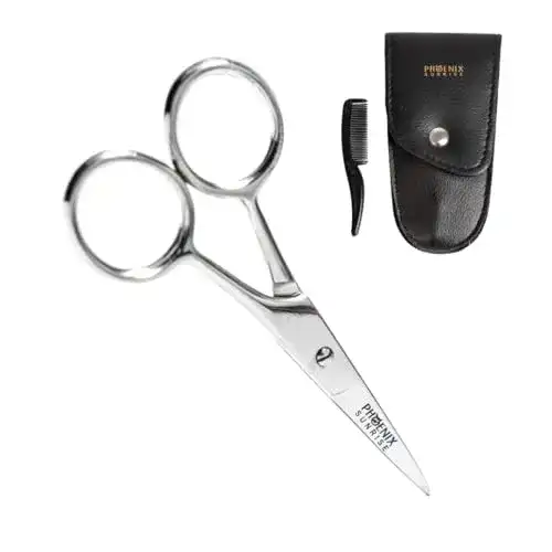 Augenbrauenschere Phoenix Sunrise Profi Set mit Kamm und Reiseetui