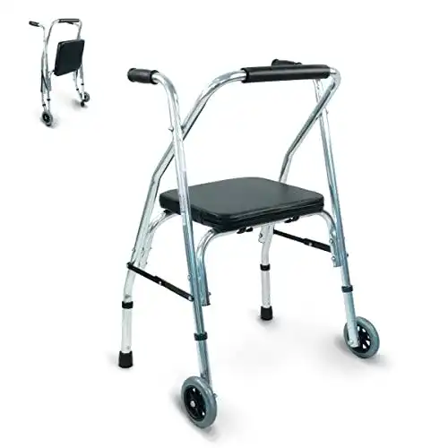 Gehbock Mobiclinic Rollator aus Aluminium mit 2 Rädern