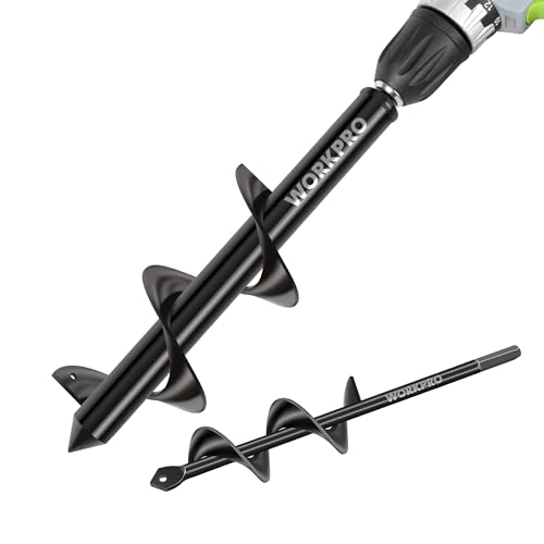 Erdbohrer für Bohrmaschine von Workpro Gartenbohrer und Schnecken