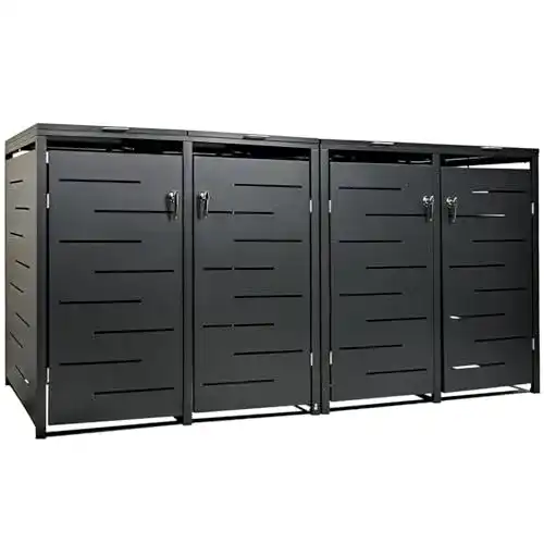 Mülltonnenbox Stilista aus Metall für vier 240-Liter-Behälter