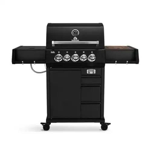 Burnhard 3-Brenner Gasgrill aus Edelstahl mit Heckbrenner und Zubehör