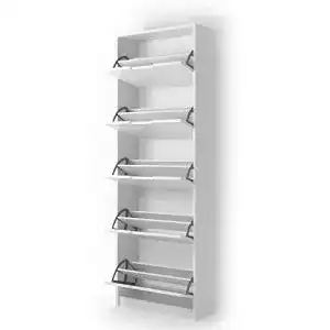Vicco Schuhschrank Luca Schuhkipper in Weiß, 59 x 169 cm mit 5 Fächern