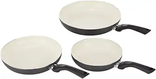Pfannenset ELO Basic 78204, 3-teiliges Aluminium-Set in Schwarz