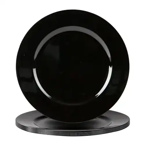 Platzteller Argon Tableware Metallic Ladeplatten, 33cm, Schwarz