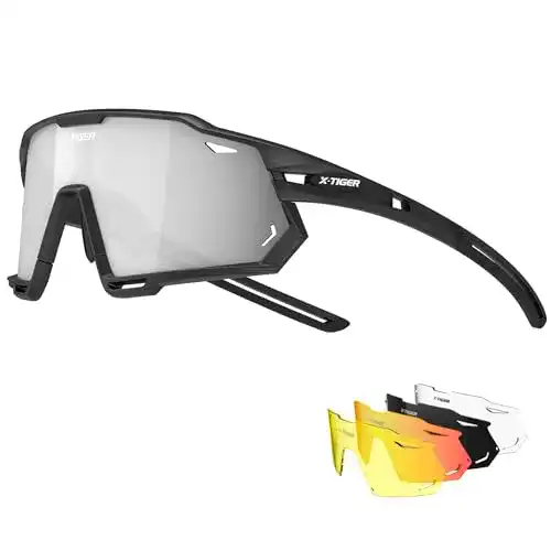 Fahrradbrille X-TIGER mit polarisierenden Gläsern und Wechselgläsern