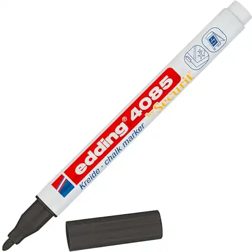 Kreidestift edding 4085 Kreidemarker in Schwarz, Rundspitze 1-2 mm