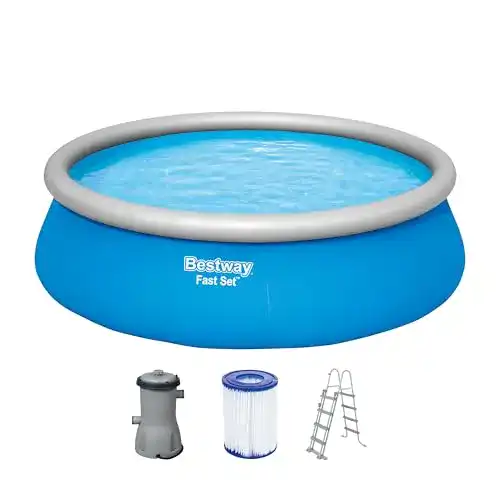 Bestway Fast Set Gartenpool-Set mit Filterpumpe, Ø 457 x 122 cm