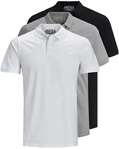 JACK & JONES Herren Poloshirt Slim Fit im 3er Pack
