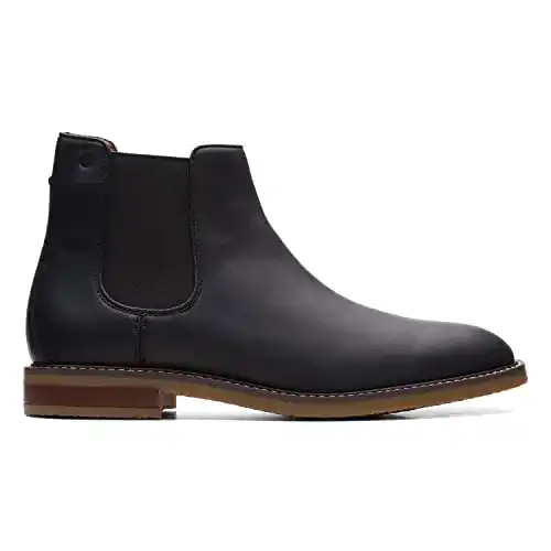 Clarks Herren Jaxen Chelsea Boots in Schwarz, Leder, Größe 41 EU