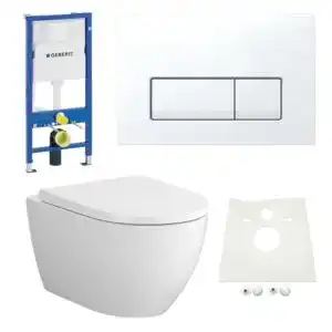 Vorwandelement Hsi-Expert mit Bartolo WC und Delta51 Star Drückerplatte