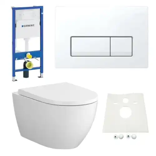 Vorwandelement Hsi-Expert mit Bartolo WC und Delta51 Star Drückerplatte
