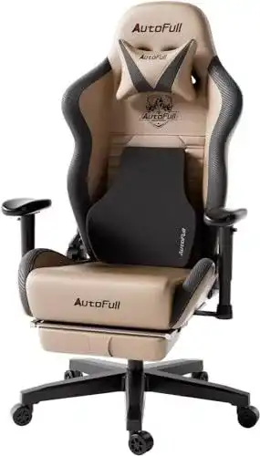 Gaming-Stuhl AutoFull C3 mit Fußstütze, ergonomisch und belastbar