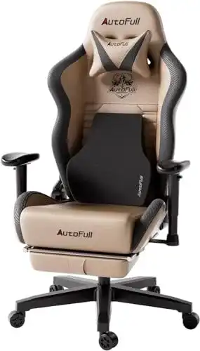Gaming-Stuhl AutoFull C3 mit Fußstütze, ergonomisch und belastbar