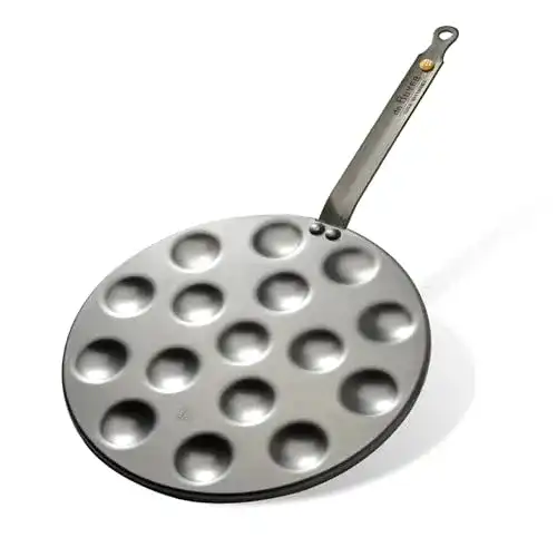 Poffertjes-Pfanne De Buyer Mineral B aus Eisenstahl für 16 Poffertjes