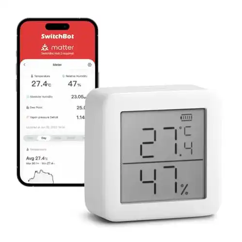 SwitchBot Hygrometer Thermometer für Innenräume mit Bluetooth-Funktion
