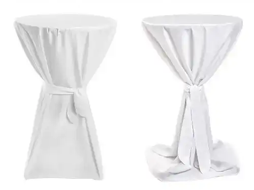 Stehtischhussen Texdeko Premium mit Schleifenband blickdicht für Bistrotische