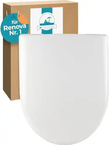 WC-Sitz D-Form Calmwaters Antibakterieller Toilettensitz für Keramag