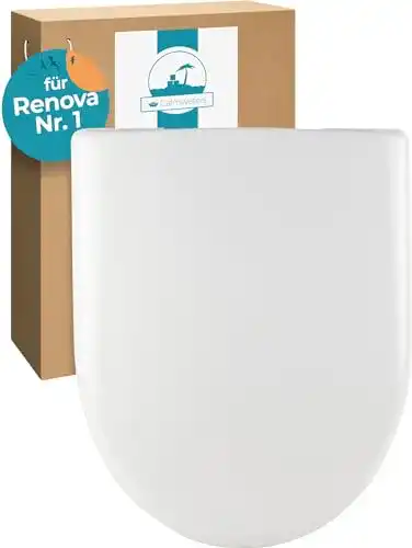 WC-Sitz D-Form Calmwaters Antibakterieller Toilettensitz für Keramag