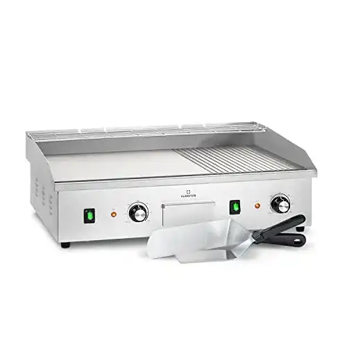 Klarstein Elektrogrill Tischgrill mit LED-Anzeige und Antihaftplatte