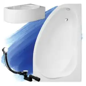 Eckbadewanne Polimat Badland Original Weiß Acryl 150×100